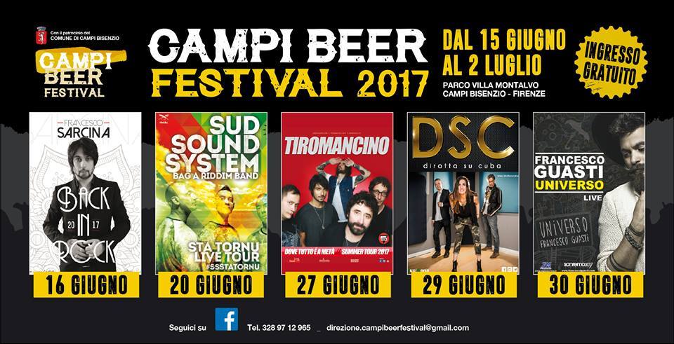 Tiromancino (gratis) al Beer Festival di Campi Bisenzio - Sei di Firenze se